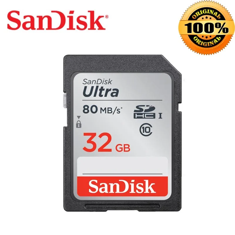 Двойной Флеш-накопитель SanDisk Ultra sd карта, карта памяти micro sd 128 Гб sd card 64 ГБ 32 ГБ оперативной памяти, 16 Гб встроенной памяти micro sd карты C10 UHS-I 80 МБ/с. читать Скорость для Камера видеокамера - Емкость: 32 Гб