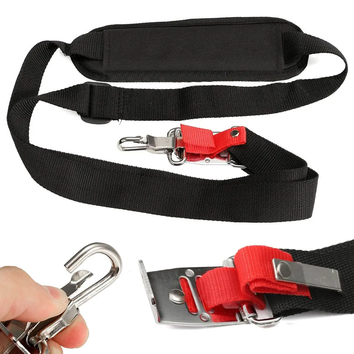 1pc Strimmer Brushcutter Adjustable Quick Release Harness Shoulder Strap Black