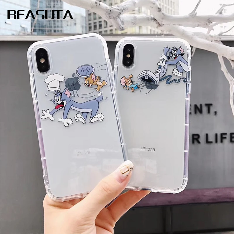 

cute cartoon kuso Tom and Jerry Mouse cat TPU soft gel clear case for iphone XS max XR 6 6s 6 s 6plus 7 8 plus X cases