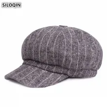 SILOQIN осень-зима Для женщин газетчик шапки элегантные модные Винтаж теплые толстые дамы берет литературная молодежь женский художник шляпу