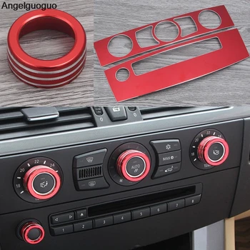

Angelguoguo For 2008-2010 BMW E60 Center console air conditioning volume control knob button CD panel cover frame sticker