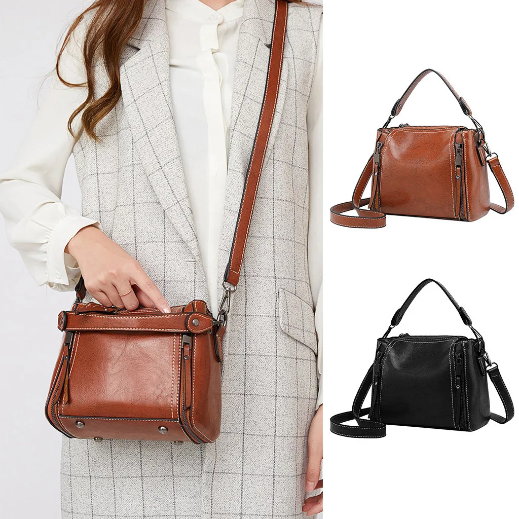 

Coneed 2019 Women Small Simple Square Bag Casual Messenger Multiple Zipper Handbag Shoulder Bag June 24 P35