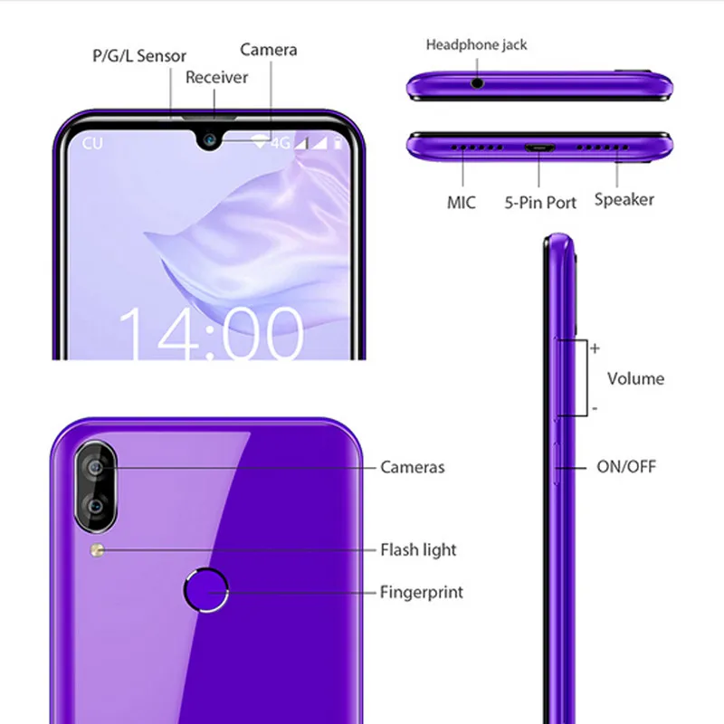 Смартфон OUKITEL C16 Pro 5 71 дюймов Android 9 0 19:9 MT6761P 3 ГБ 32 ГБ|Смартфоны| |