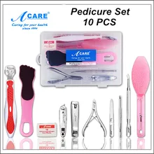 ACARE 10 PCS SET Pedicure Kit Foot Care Tools Cuticle Remover Feet Callus Rasp Nail Clippers Pumice Stone Foot File