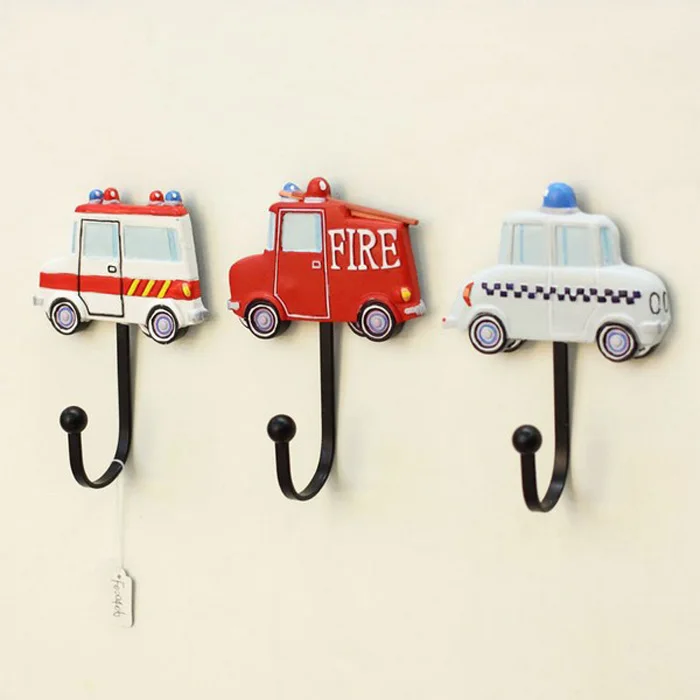 3PCS/set Creative Car series Resin Robe Hooks Unique Coat Hat Hanging Hooks Home Decorative Hat