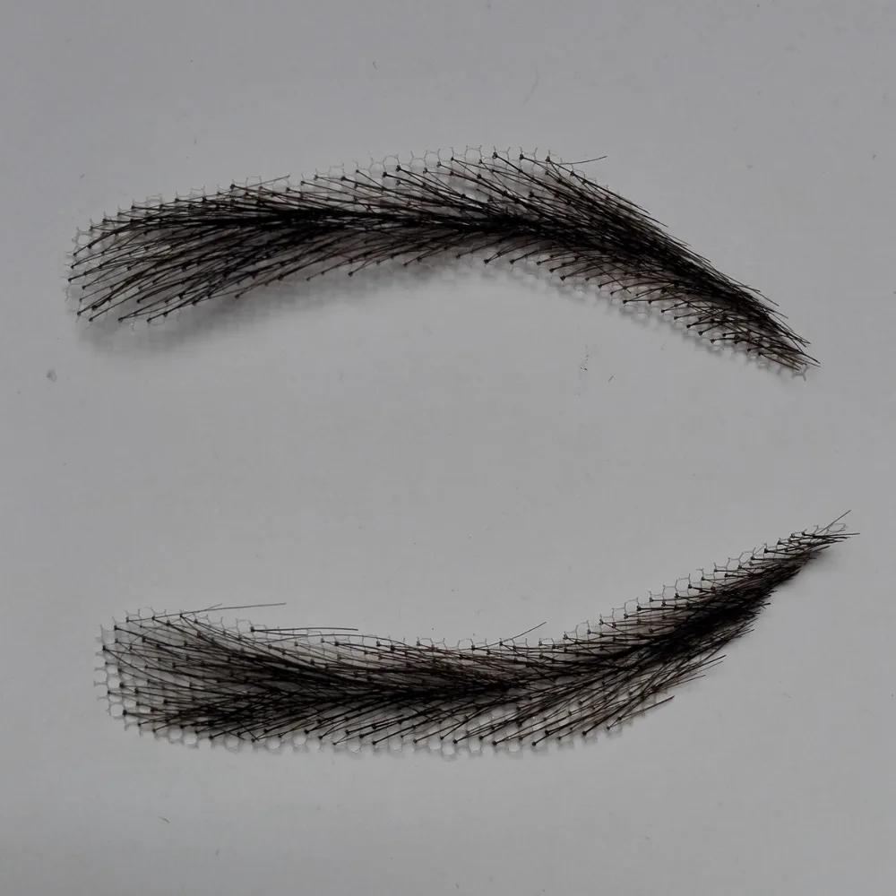 hand made human hair man false eyebrow black color hand knot fake eyebrow invisible swiss lace hand eyebrows hand made human hair man false eyebrow black color hand knot fake eyebrow invisible swiss lace hand eyebrows
