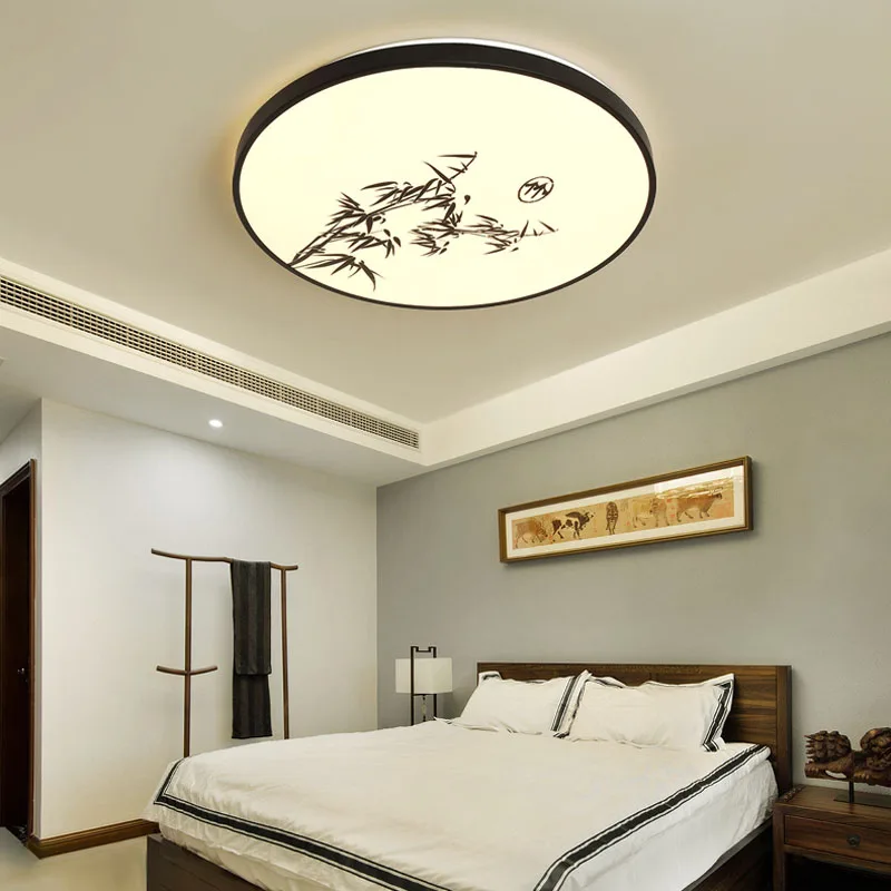 Ультра-тонкий светодиодный креативный светильник для спальни, простой современный круглый светодиодный потолочный светильник, теплая романтическая лампа для Кабинета