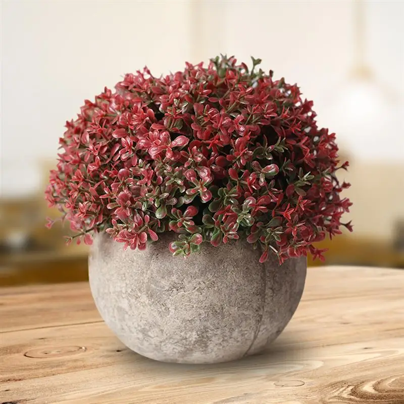 Artificial Plant Vintage Plastic Potted Green Fake Plant Decor Plant Artificial Planters Indoor