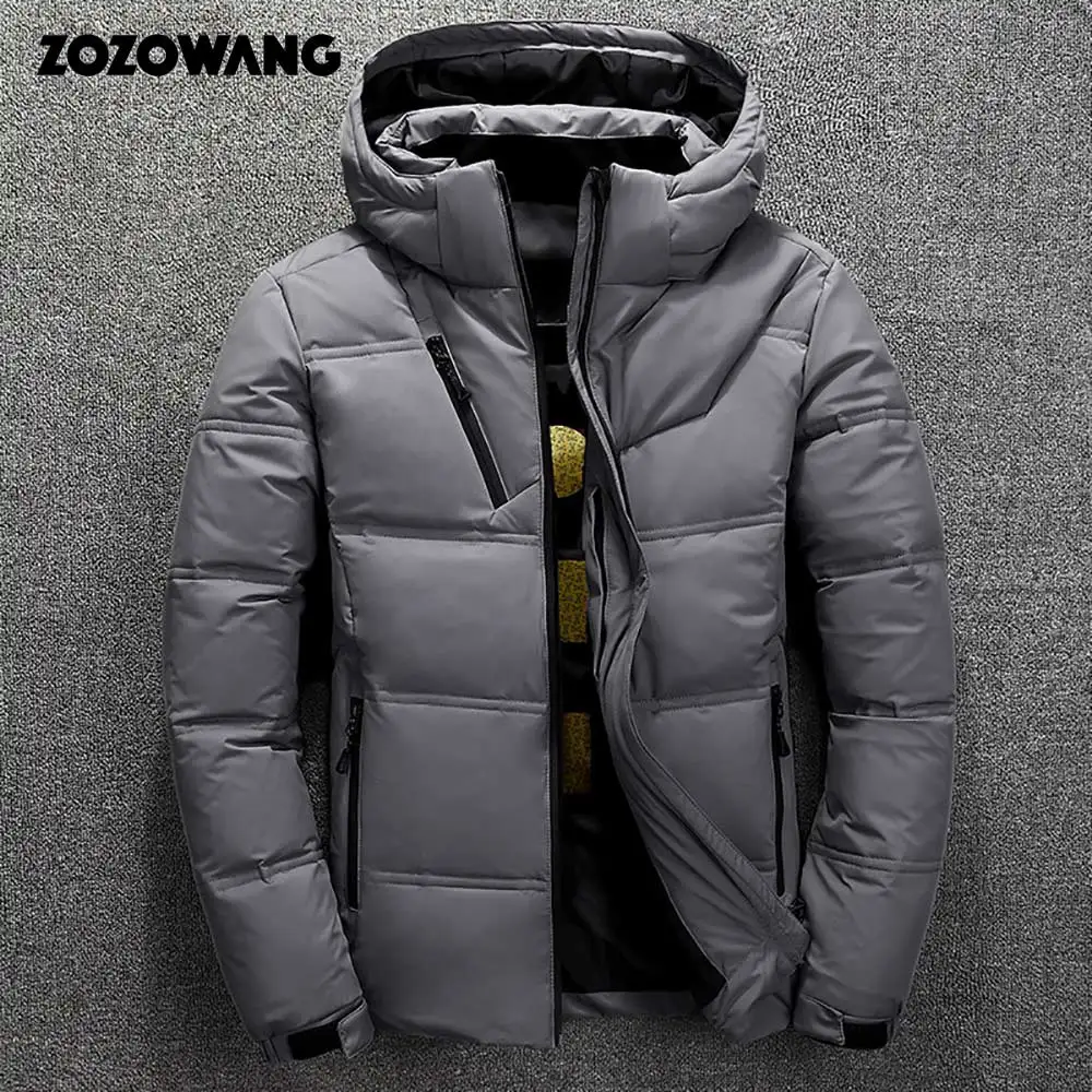 Najtaniej ZOZOWANG wysokiej jakości biała kaczka gruba puchowa kurtka mężczyźni płaszcz kurtka typu parka na śnieg mężczyzna ciepła, markowa odzież zimowe ocieplane kurtki odzież wierzchnia