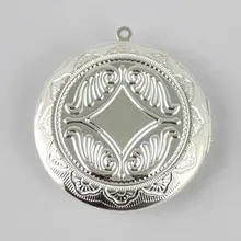 60 шт. серебристый Цвет плита круглый медальон кулон фото параметры 44 мм#20390