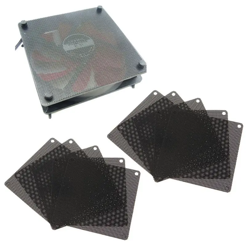 10PCS 120MM PVC Fan Dust Filter PC Dustproof Case Cuttable Computer Mesh Cover Black
