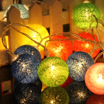 

3M 20 LED Colorful Cotton Ball LED String Christmas Wedding Party Fairy Lights