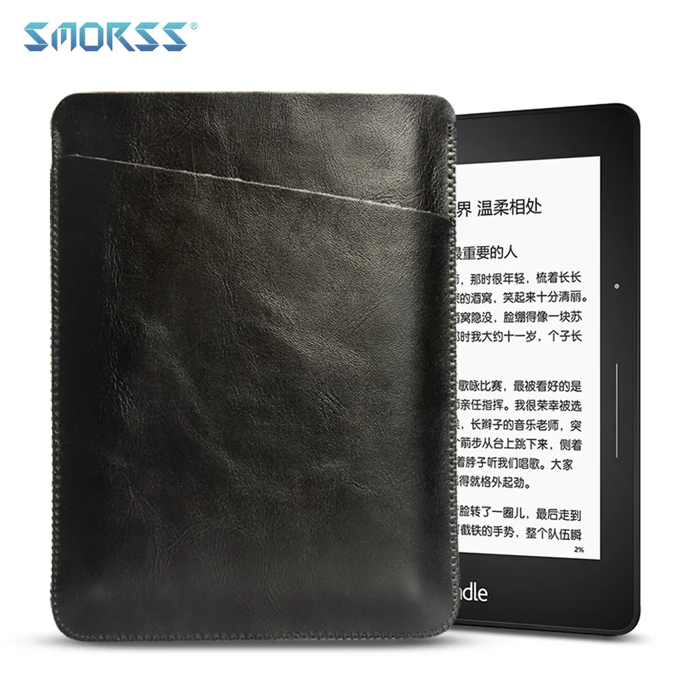 SMORSS Tablet Case Leather 6 inches E-book Protection Leather Case for Kindle Black Universal Fashion Portable Protective Cover