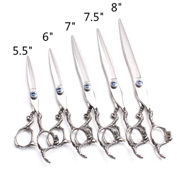 

C9006 5.5" 6" 7" 7.5" 8" JP 440C Engraving Cutting Scissors Thinning Shears Pets Hair Clipping Shears Professional Hair Scissors
