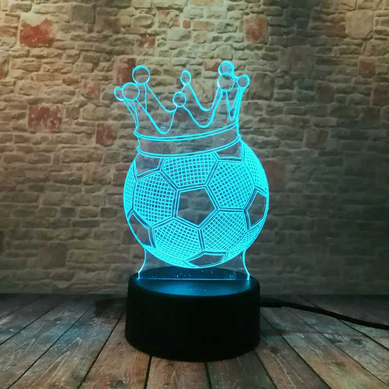 3D Luminous Winner Football Model Nightlight 2018 LED Colourful Glow