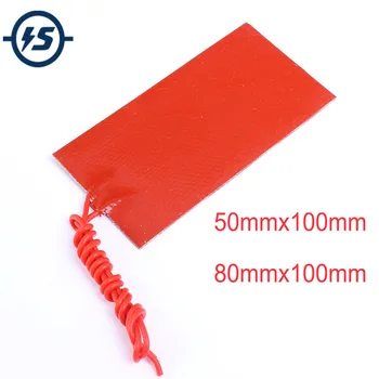 

50mmx100mm 80mmx100mm 12V 15W 25W Silicone Rubber Heating Panel Constant Temperature Heater Plate