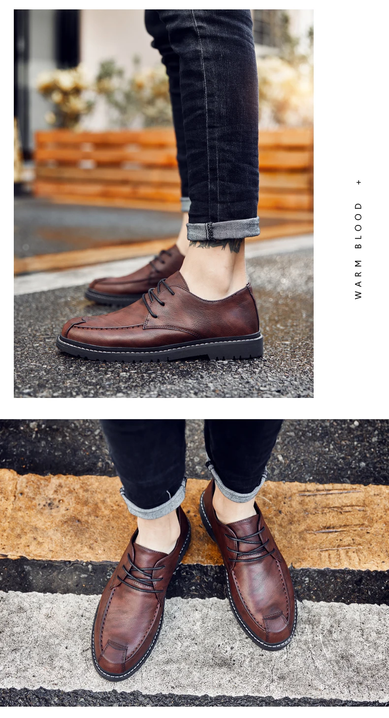 Vosonca/Новинка года; Мужская обувь; модная мужская обувь на шнуровке; кожаная повседневная обувь; брендовая мужская обувь на плоской подошве; классическая удобная мужская повседневная обувь