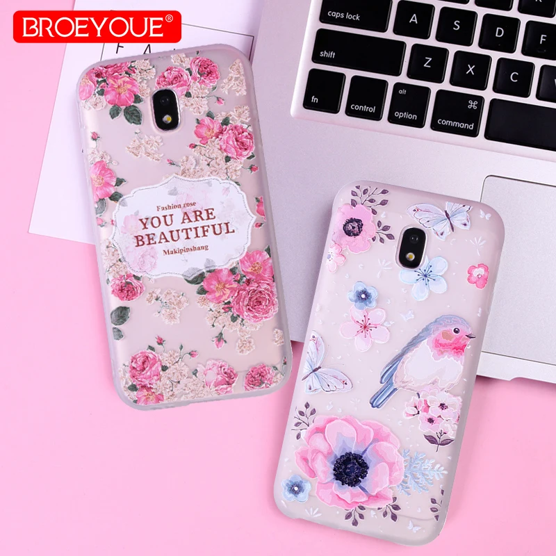

3D Relief Case For Samsung Galaxy A6 Plus 2018 Cases J3 2016 J7 J5 2016 A3 A5 2017 A5 2018 J4 J6 2018 S7 S8 S9 Plus Floral Cover