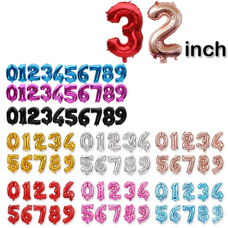 32inch number foil balloon -independant package -1-1