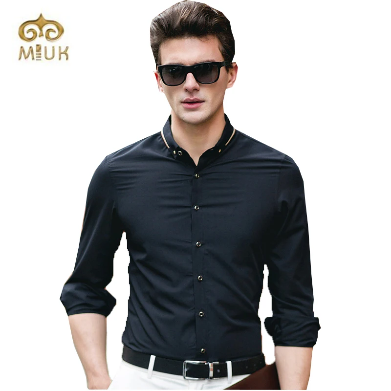 Miuk 2017 Brand Black White Turn down Collar Casual Spring Autumn XL