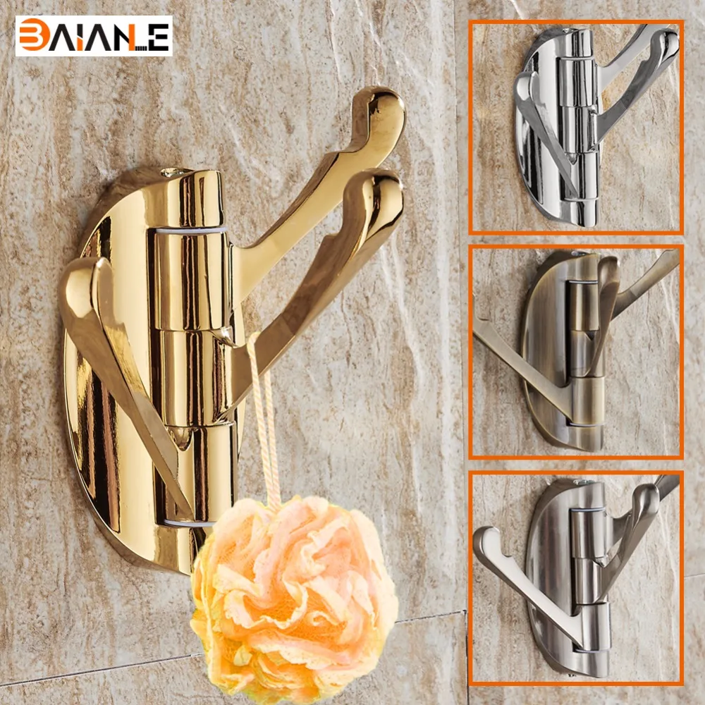 

Wall mounted Zinc Alloy coat hooks,Bathroom Activities rotatable robe hook,,chrome Door wardrobe robe hook