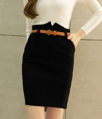 Black Винтажные юбки женские Весна Осень Зима корейские vestido feminina модные тонкие тканевые юбки с высокой талией женские Y0723 - Цвет: Black