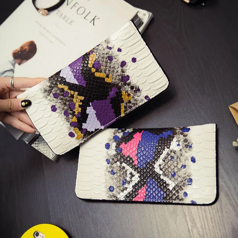

Snake Split Wallets Female Serpentine Zipper Clutch Coin Purse Card Holder Ladies Fashion Brand Wallet