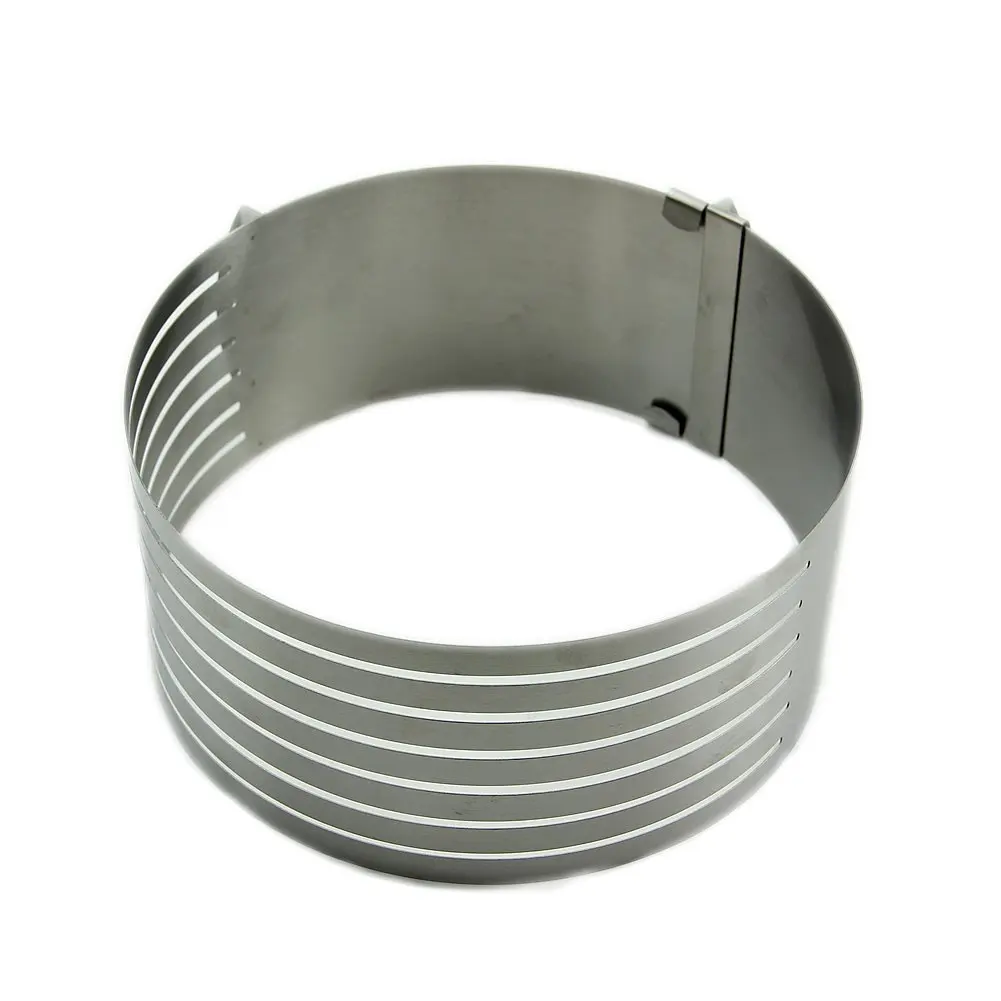 

HOT SALE 16 -20cm Adjustable Stainless Scalable Mousse Cake Ring Layer Slicer Cutter Mould Height 8.5 cm