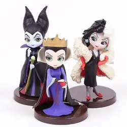 3 шт./компл. Maleficent яд королева злодей украшение принцессы версия Q ПВХ фигурка Коллекционная модель игрушки OPP 9 см B2166