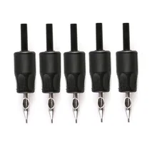 5 шт. " 25 мм черный пластиковая рукоятка с нержавеющим наконечником для татуировки комплект поставки-круглые наконечники DGT25-R-5