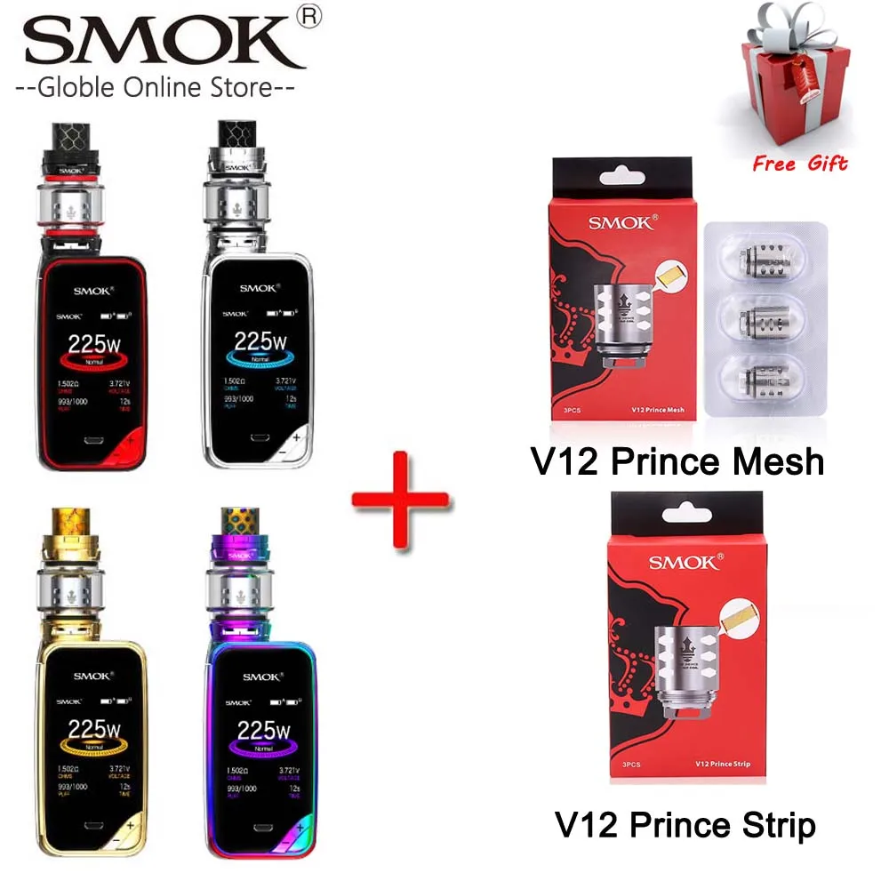 

Authentic SMOK X-PRIV Kit with 8ml TFV12 Prince Tank Vaporizer 225W X PRIV Mod HD Screen Electronic Cigarette SMOK VAPE Kit