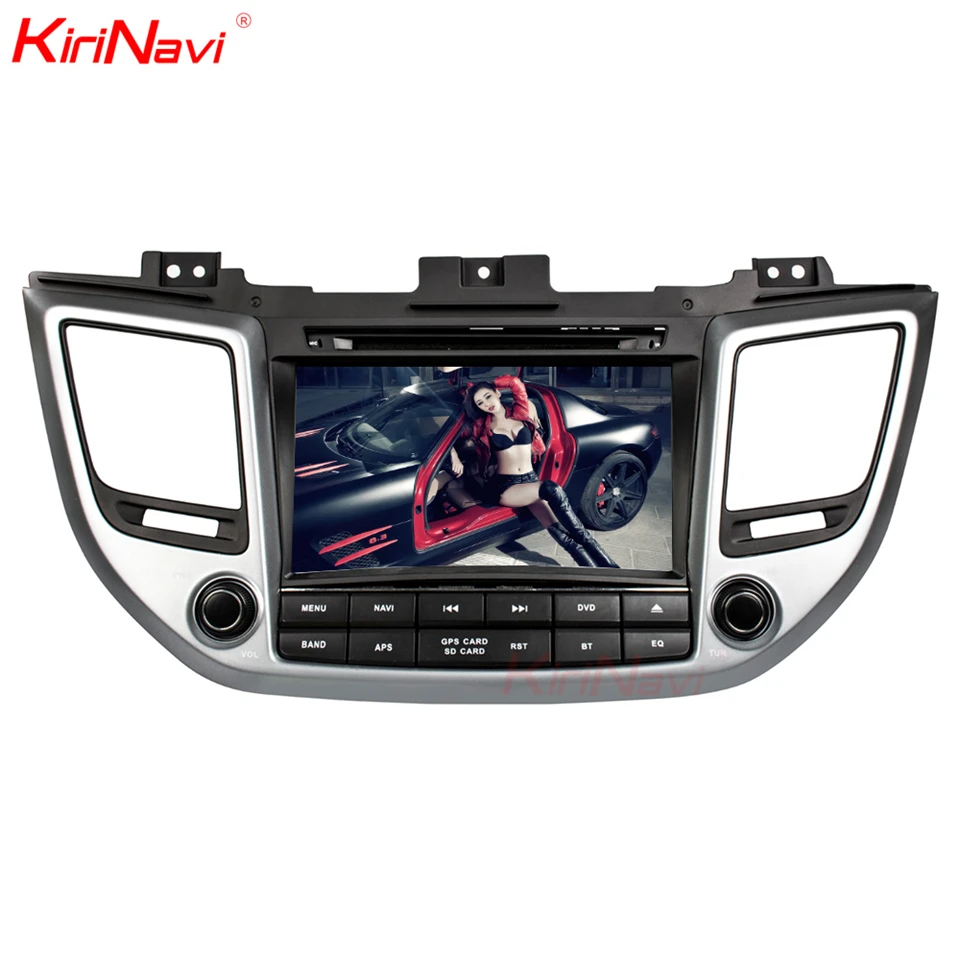 Discount KiriNavi Octa core 4G LET android 7 car dvd player for Hyundai IX35 Tucson gps navigation 2015 support 4K Video 4G 2