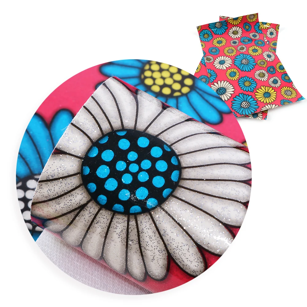 

David accessories 20*34cm glitter flower faux artificial Synthetic leather fabric hair bow diy decoration crafts 1piece,1Yc5597
