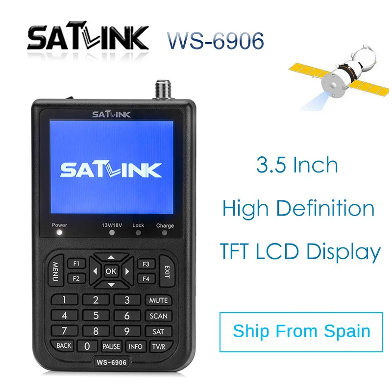 2 шт Satfinder SATXTREM Satlink WS-6906 DVB-S2 цифровой Satlink спутниковый искатель HD buscador с 3,5 дюйма ЖК-дисплей DVB ws6906