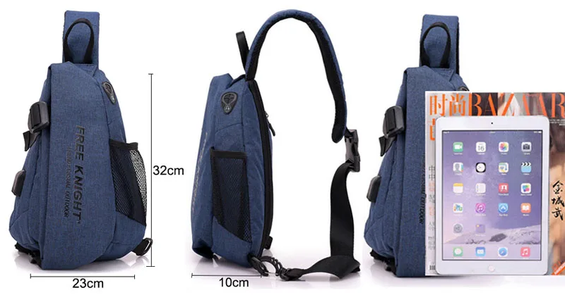 Bolsa de Peito Escolar dos Homens Marca Ginásio Fitness Esportes Mochilas Mochila Acampamento Caminhadas Bolsas Bolsa Ombro Sling Waterroof Sac Xa496wa 8 Esporte e Lazer