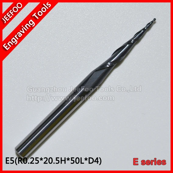 

R0.25*20.5H*D4*50L*2F Tapered Ball Nose End Mills / taper and cone endmills E Series