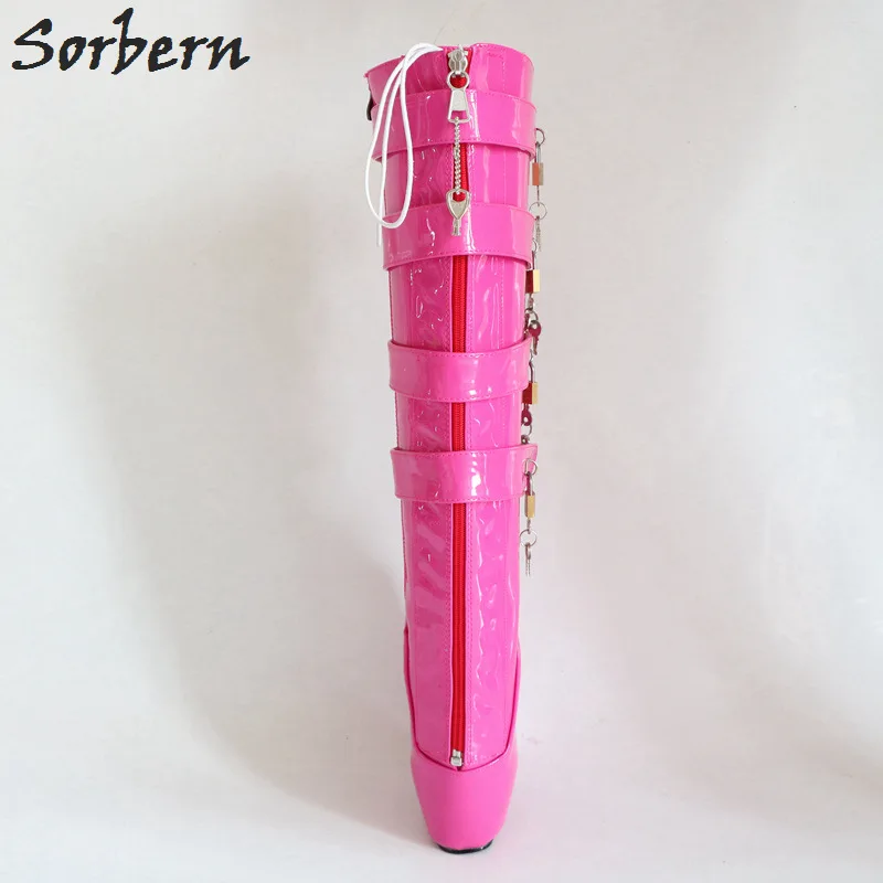 18 10 Schlüssel Heelless Cm peach Anfänger Stiefel Für Schuhe Unisex Red Ballett Frauen Keil Abschließbar Huf 43 Größe Heißer Rosa Wine Sorbern Fetisch Große dfqFExAwd