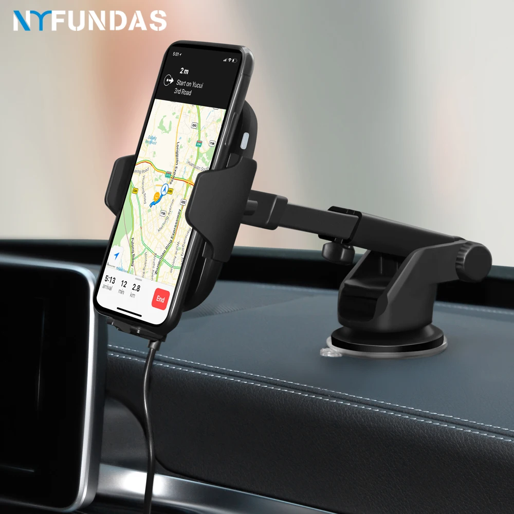 

NYFundas Car Phone Holder for iPhone XR XS MAX XS X 8 plus Sensor Car Wireless Charger Air Vent Mount Mobile Phone Holder Stand