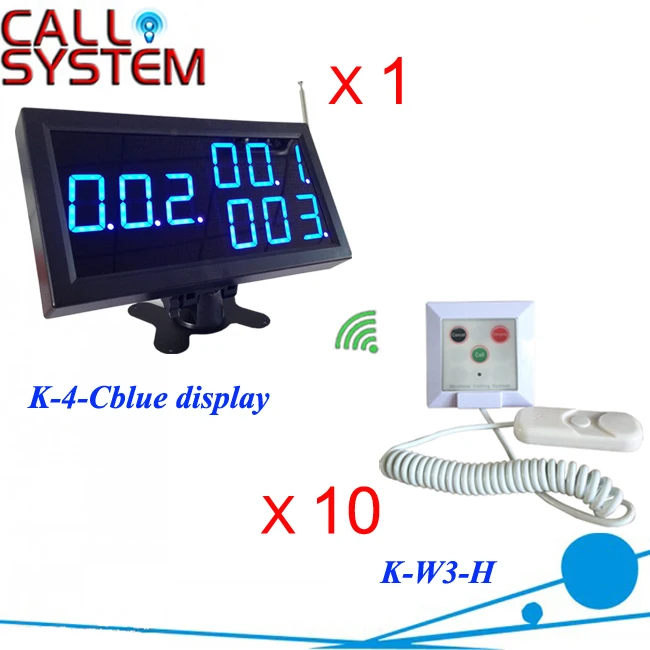 

LED Display Wireless Nurse Call Emergency Service Paging System 1 Monitor 10 Transmitters with hand shake