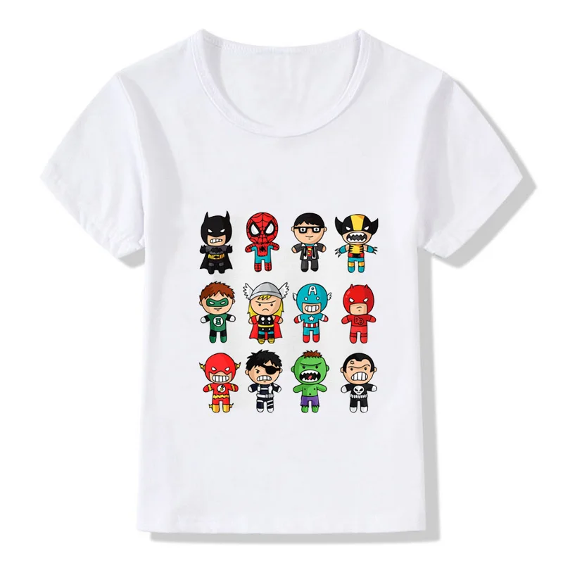 

Boys and Girls Cartoon Avengers Baby Superhero Kids Funny T-Shirt Summer Children's Cotton Short Sleeve T-Shirt Top T-Shirt