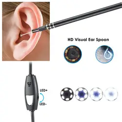 Новый 2 in1 USB HD visual Ложка уха Ушная сера cleaner эндоскоп визуальный Ложка уха
