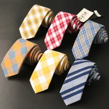 Cravate Повседневный галстук с рисунком «Шотландка» хлопок тонкий галстук для мужчин Gravatas мужские галстуки вечерние узкий галстук на шею Corbatas тонкий костюм Vestidos