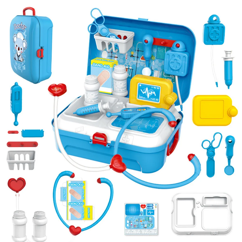 17 pièces enfants semblant jouer docteur ensemble de jouets infirmière outil d'injection valise Portable Simulation Kit médical enfants jeu de rôle jouets