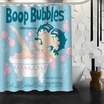 

Betty Boop Shower Curtain Set Polyester Bathroom Curtain 3D
