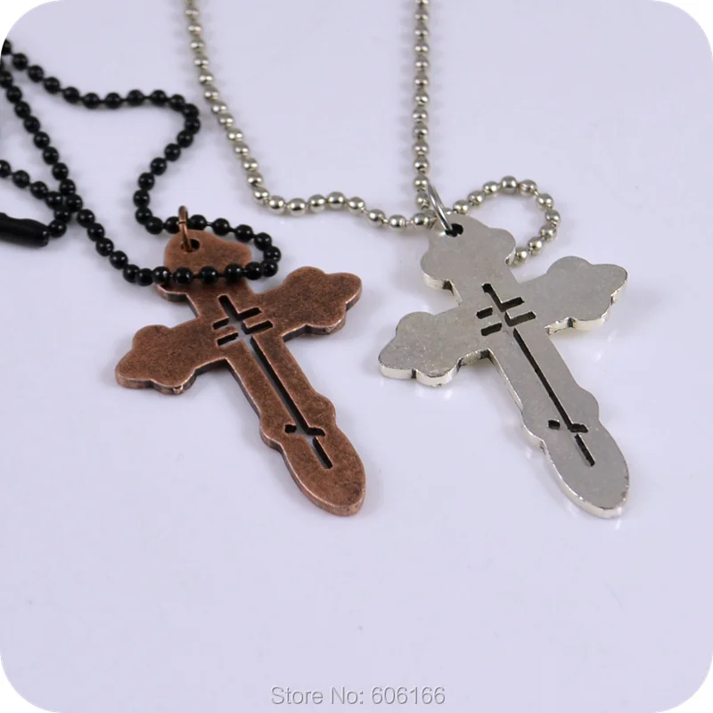 

NEW Orthodox Cross alloy Pendant ball beads Necklace Fashion Religious jewelry