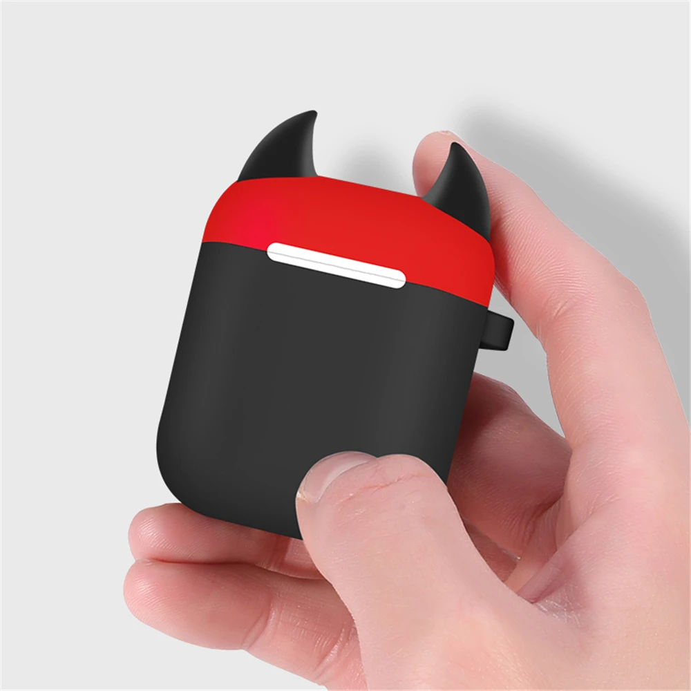 Силиконовый Bluetooth беспроводной чехол для наушников Маленький Дьявол противоударный плотный защитный чехол Аксессуары для кожи для Apple Airpods