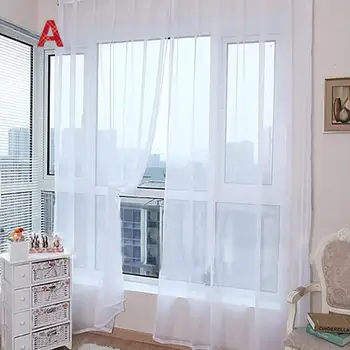 

Window Blinds 1 Pcs Pure Color Tulle Door Window Curtain Drape Panel Sheer Scarf Valances Persianas Enrollables Para Ventana