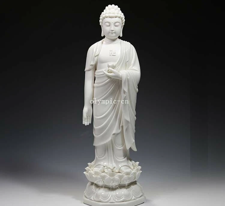 16 ''белый фарфор Dehua temple buddism тафагата статуя Будды Шакьямуни | Дом и сад