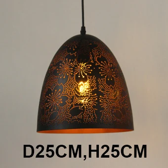 Винтажный подвесной светильник скандинавский пористый Лофт E27 светодиодный железной травления абажур бар ресторан лампа креативность стиль ржавчины подвесной светильник - Цвет корпуса: Type D