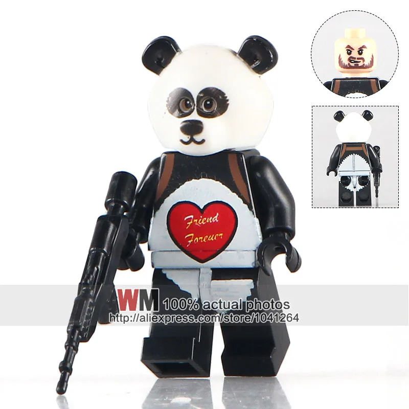 

Single Sale KL054 Panda with Heart Harley Quinn DC Super Heroes Building Blocks Bricks DIY Toys Children KL9008